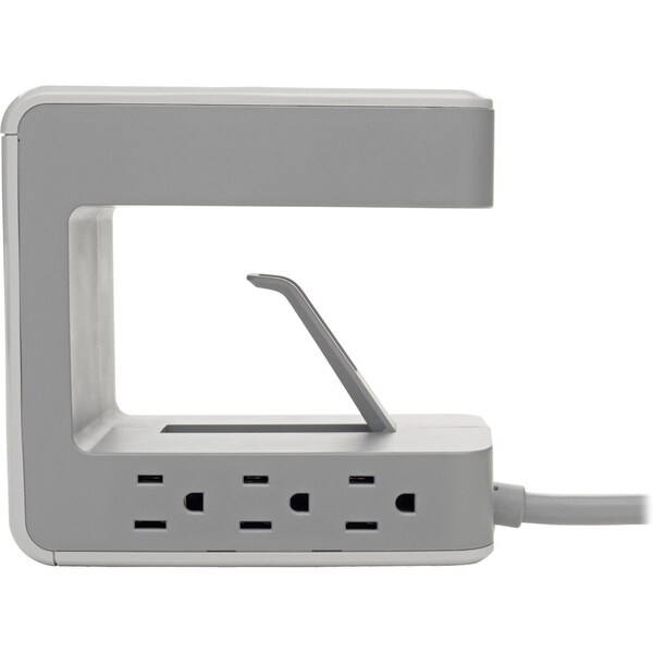 Tripp Lite Surge Protector, Desk Clamp, 2-7/10"Wx5-3/10"Dx5-1/5"H, LGY - TRPTLP648USBC