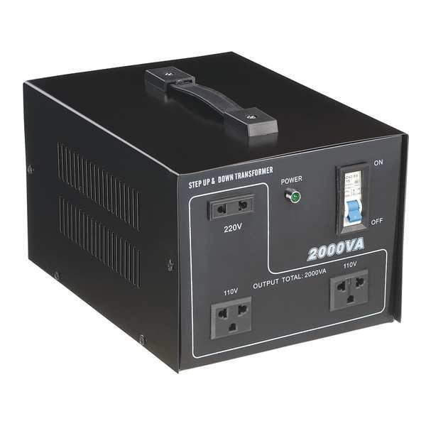 Zoro Select Step Up/Step Down Voltage Converter, 110V AC to 220V AC, 220V AC to 110V AC, 3kVA, 50/60 Hz, Steel - 30C523