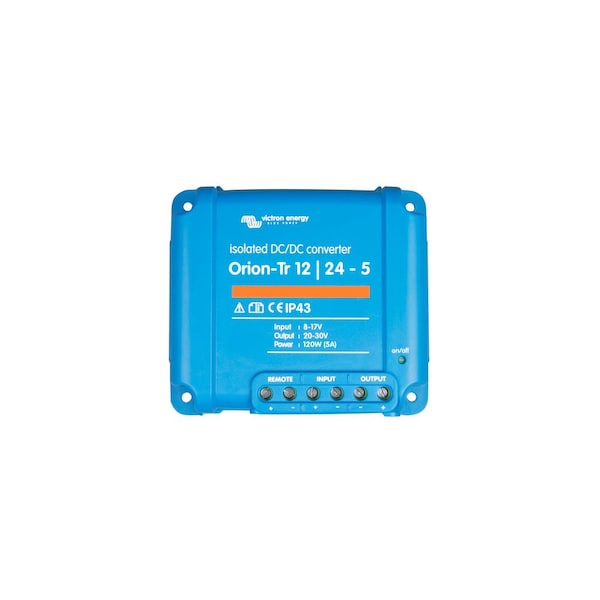Victron Energy DC to DC Converter, 12V DC to 24V DC, 120VA, 0 Hz, Screw Terminals - ORI122410110