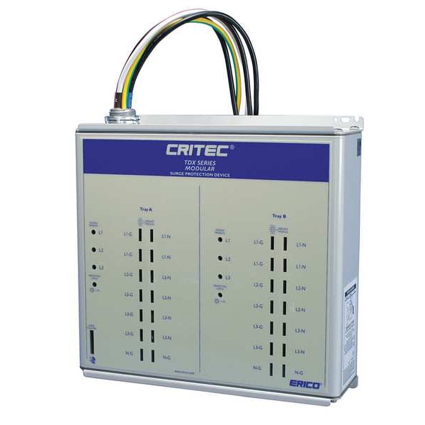 Nvent Erico Surge Protection Device, 3 Phase, 120/208V, 4 Poles, 4 Wires + Ground - TDX400S120/208