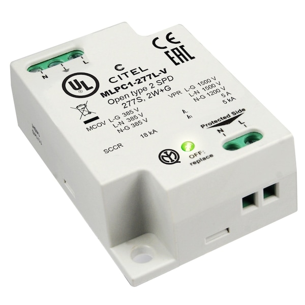 Citel Surge Protection Device, 1 Phase, 277V, 2 Poles, 2 Wires - MLPC1-277L-V-EX​