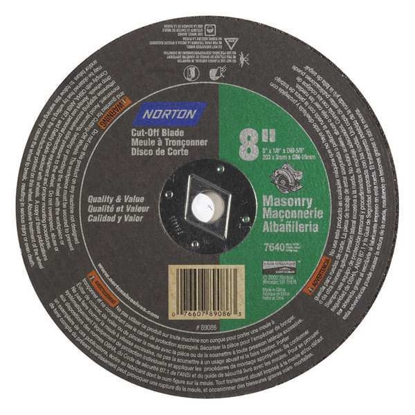 Norton Abrasives Disco de Corte, Norton Masonry, 8"x1/8"x5/8" - 07660789086
