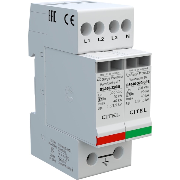Citel Surge Protection Device, 3 Phase, 240/415V - DS44S-320/G