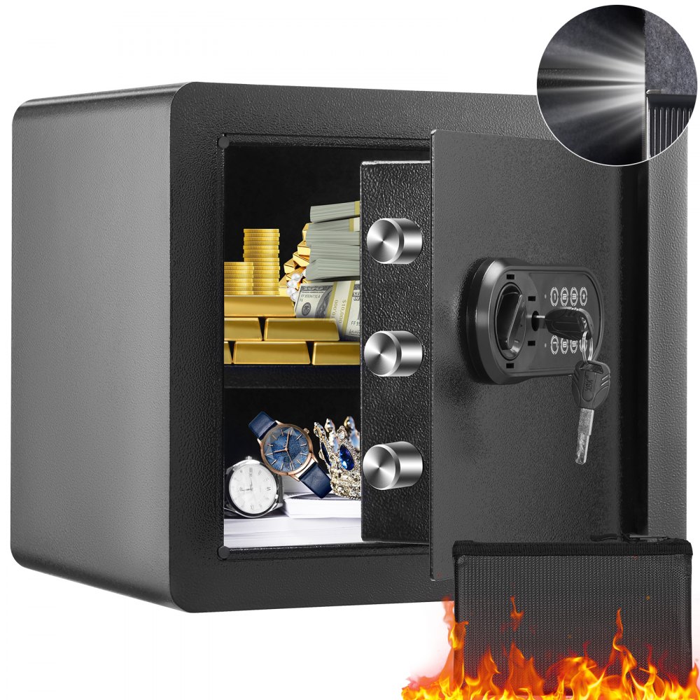 VEVOR Safe 1.2 Cubic Feet Home Safe Steel for Cash Gold 15.8x11.8x13.8 inch - WSBXJHSWSLF12DSJDV0