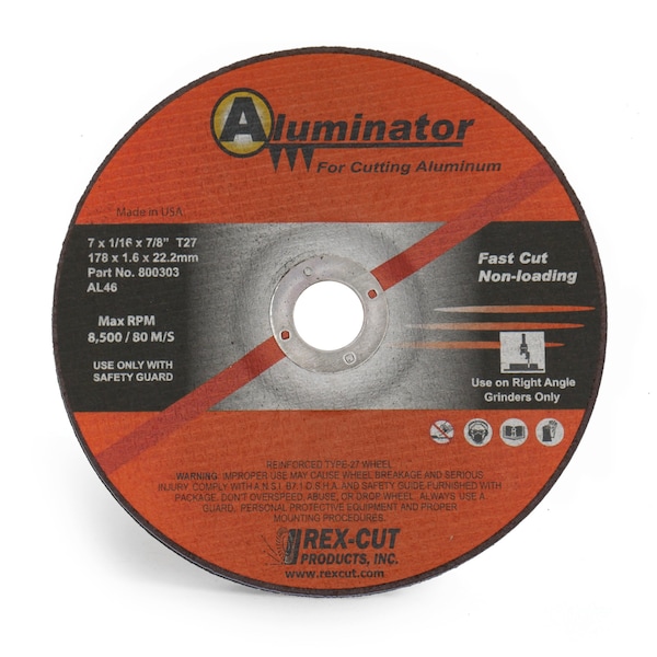 Rueda de corte Rex Cut Aluminator 7 X 1/16 X 7/8 T27 Aluminator - 800303.