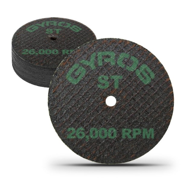 Rueda de corte de resina de doble refuerzo Gyros ST 2.5" para materiales superelásticos, tamaño de 2.5", paquete de 12 unidades - 11-42502/12