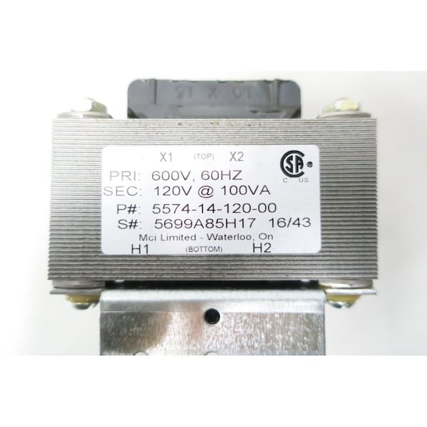 Mci 1PH 100VA 600V-AC 120V-AC VOLTAGE TRANSFORMER - 5574-14-120-00