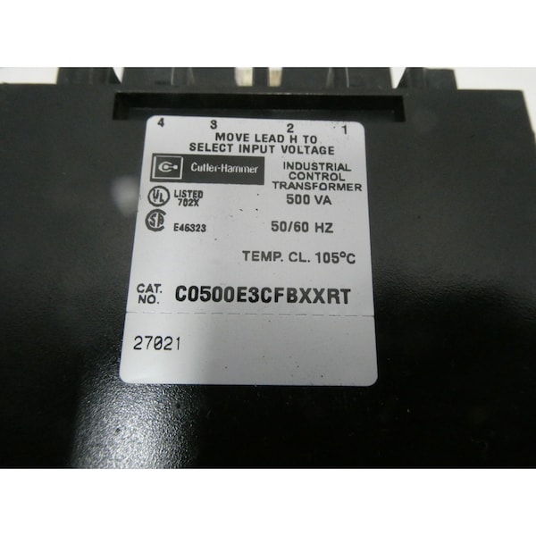 Eaton Cutler-Hammer 500VA 230/460V-AC 115V-AC VOLTAGE TRANSFORMER - C0500E3CFBXXRT