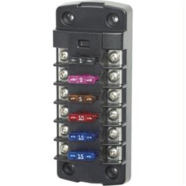 Livewire Blue Sea  ST Blade Fuse Block w/o Cover 6 Circuit Independent w/o Negetive Bus - LI265955