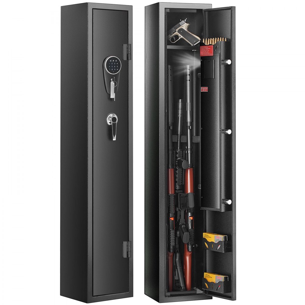 VEVOR 3 Gun Safe, Gun Security Cabinet with Lock & Digital Keypad, Quick Access Gun Storage Cabinet with Removable Shelf, Pistol Rack, Gun Cabinet for Home Long Gun and Pistols - ZQJBDSXZWSZ39AS3SV0