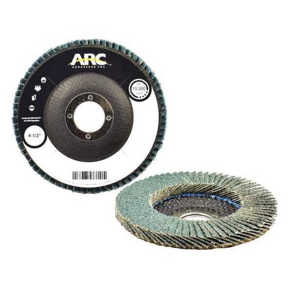 Arc Abrasives 4-1/2" x 7/8" T27 - Disco de láminas de fibra de vidrio de cara plana SZA, grano 40 - 10824FF.