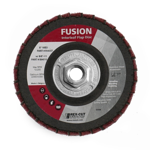 Disco de solapa Rex Cut Fusion 5 X 5/8-11 T29 Fusion Interleaf Disco de solapa Mediano - 894010