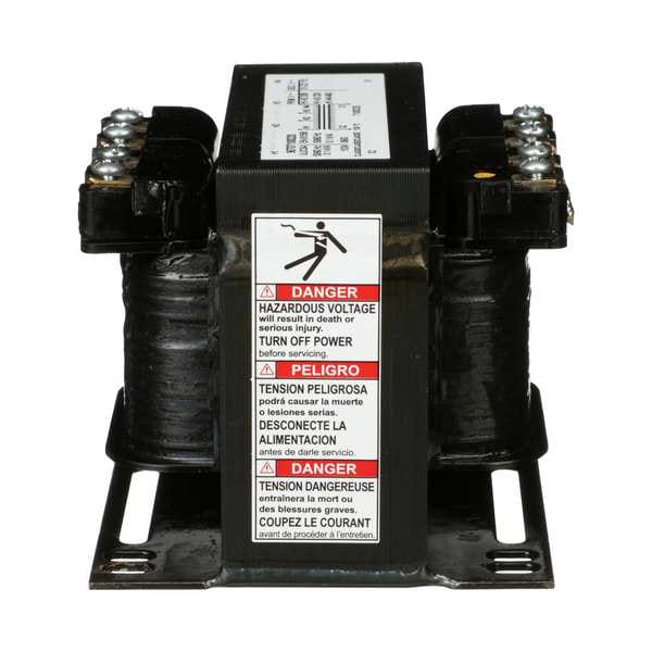 Square D Control Transformer, 100 VA, Not Rated, 55°C, 120V AC, 208/240/480V AC - 9070T100D20