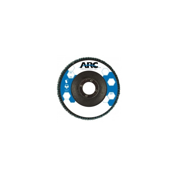 Arc Abrasives 7" x 7/8" T27 - Disco de láminas de fibra de vidrio de cara plana SZA, grano 60 - 10865FF