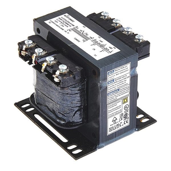 Square D Control Transformer, 25 VA, Not Rated, 55°C, 120V, 240/480V - 9070T25D1