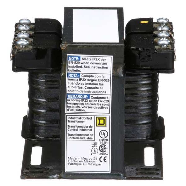 Square D Control Transformer, 50 VA, Not Rated, 55°C, 120V AC, 208/240/480V AC - 9070T50D20