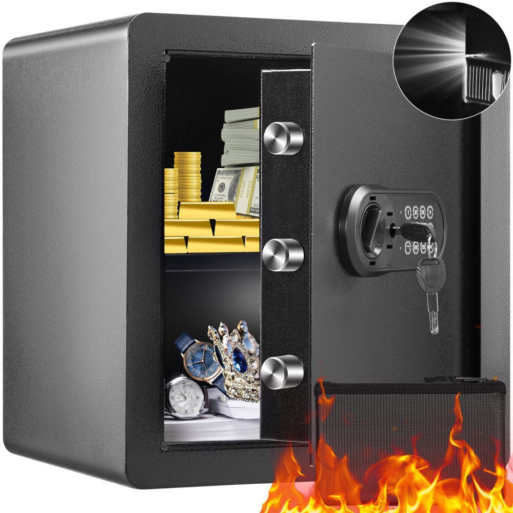 VEVOR Safe 1.8 Cubic Feet Home Safe Steel for Cash Gold 15.75x13x16.9 inch - LSBXXHSLSLF186U0WV0