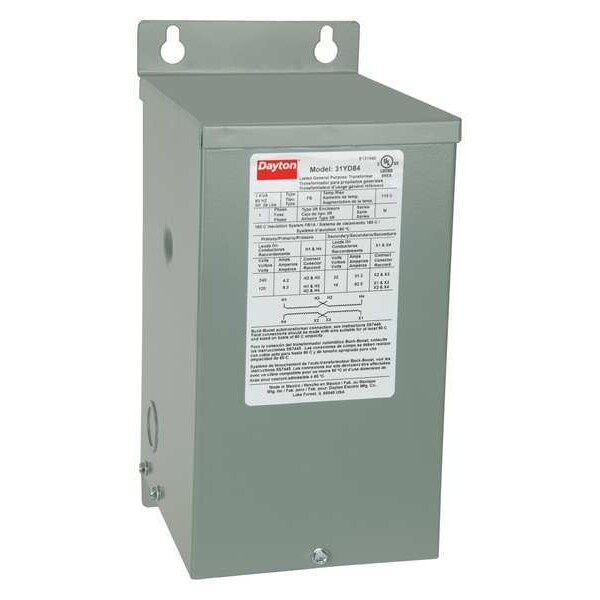 Dayton Buck Boost Transformer, 1 kVA, NEMA 3R, 115°C, 16/32V AC, 120/240V AC - 31YD84