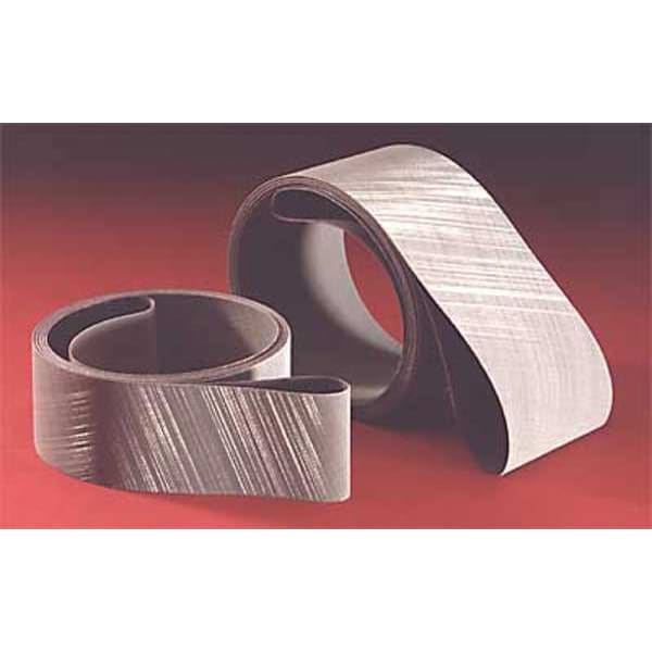 Cinturón de lijar 3M, recubierto, 2 pulgadas de ancho, 132 pulgadas de largo, grano A45, no aplicable, óxido de aluminio, 307EA, gris - 60090004429