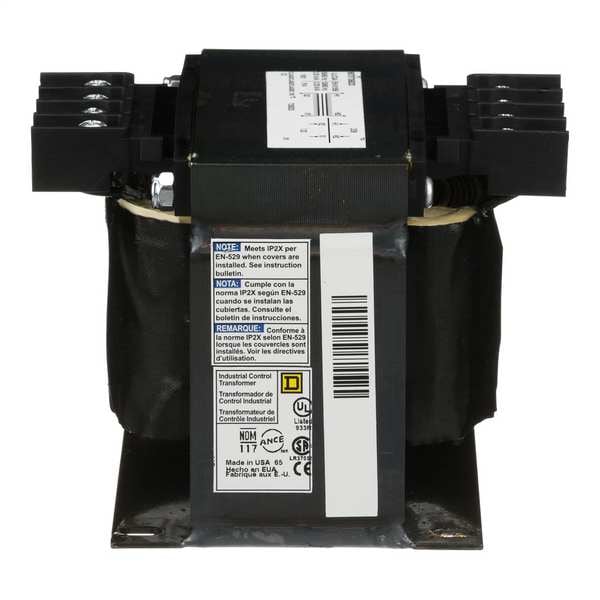 Square D Control Transformer, 350 VA, Not Rated, 80°C, 120V AC, 208V AC - 9070T350D3