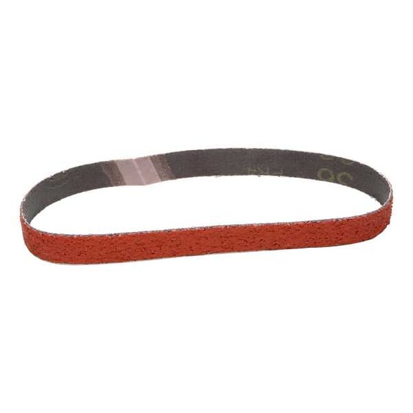 Banda de lija 3M, recubierta, 3/4 pulgadas de ancho, 18 pulgadas de largo, grano 36, no aplicable, cerámica, 777F, naranja - 60410003648