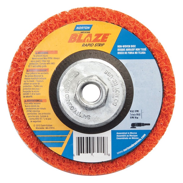 Ruedas de centro deprimido Norton Abrasives, Tipo 27, 7 pulgadas de diámetro, 1 pulgada de espesor, tamaño del agujero de husillo de 5/8"-11, Cerámica - 66623303919