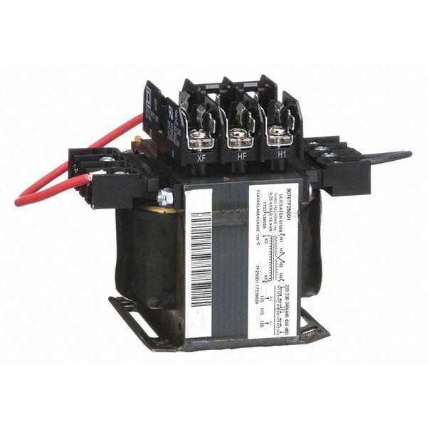 Square D Control Transformer, 250 VA, Not Rated, 80°C, 120V AC, 240/480V AC - 9070TF250D1