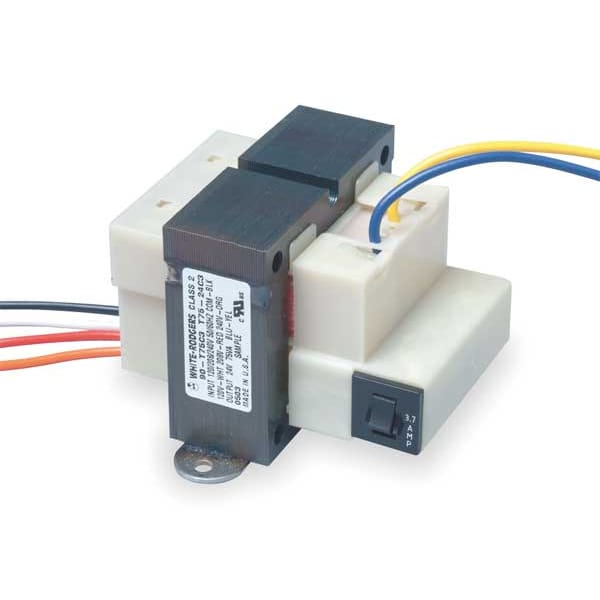 White-Rodgers Class 2 Transformer, 75 VA, Not Rated, 85°C, 24V AC, 120/208/240V AC - 90-T75C3