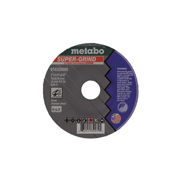 Rueda de esmerilado Metabo 7" x 1/4" x 5/8"-11 - A36O Super Grind - 655610000