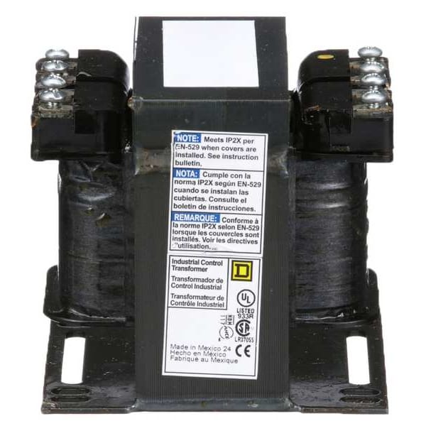 Square D Control Transformer, 200 VA, Not Rated, 80°C, 24V AC, 240/480V AC - 9070T200D2