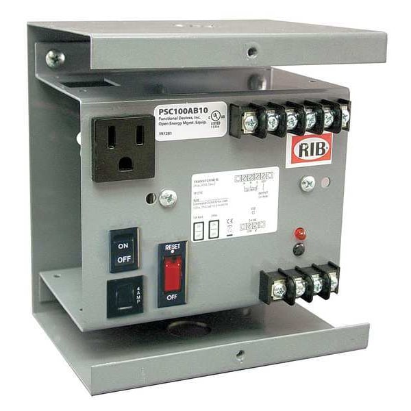Functional Devices-Rib Class 2 Transformer, 100 VA, NEMA 1, Not Rated, 24V AC, 120V AC - PSC100AB10