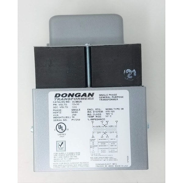 Dongan 120-240X12-24 150Va Wall Mt Transformer - 35-M015