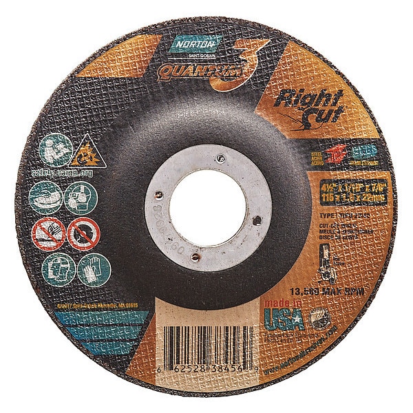 Rueda de corte abrasivo Norton Abrasives, 4-1/2" de diámetro - 66252838456