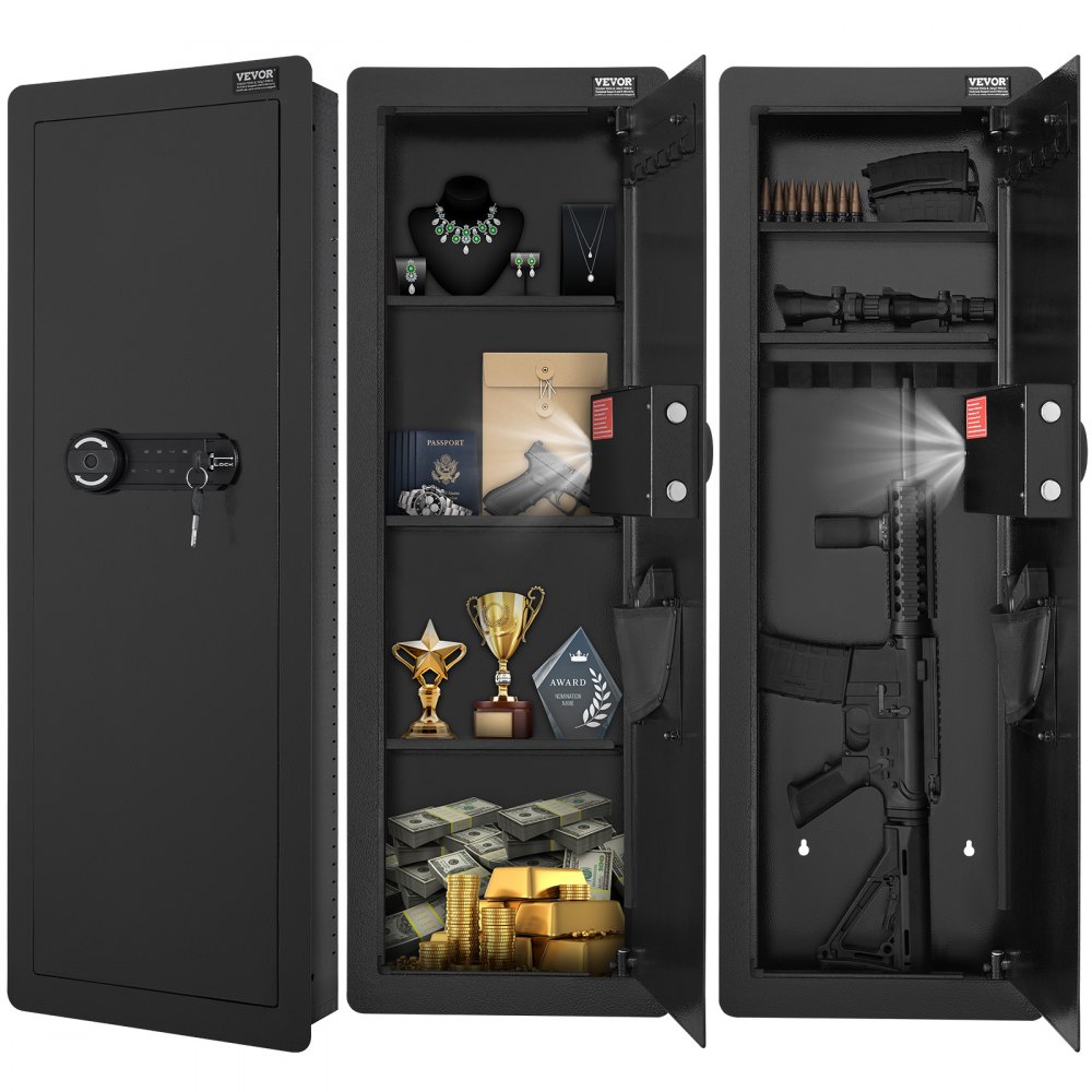 VEVOR 42.91" Tall Wall Gun Safe 4-Tier Hidden Gun Safe with Keypad & Fingerprint - BGBXX13CUFT4CLHYQV9