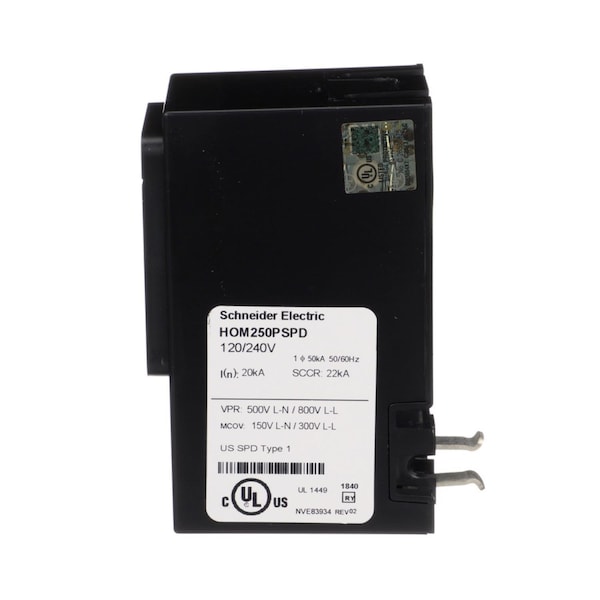 Schneider Electric Surge Protection Device, 1 Phase, 120/240V, 3 Wires - HOM250PSPD