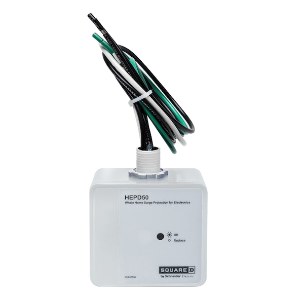 Square D Surge Protection Device, 1 Phase, 120/240V AC, 3 Wires + Ground, 50 kA - HEPD50