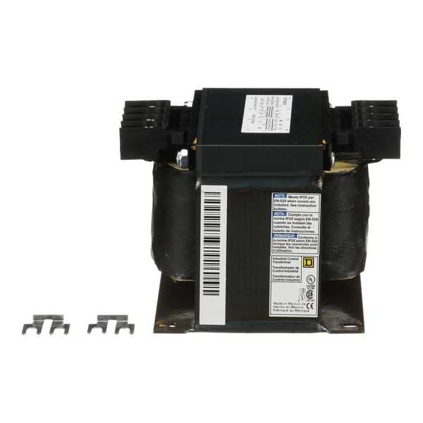 Square D Control Transformer, 500 VA, Not Rated, 115°C, 120V AC, 208V AC - 9070T500D3
