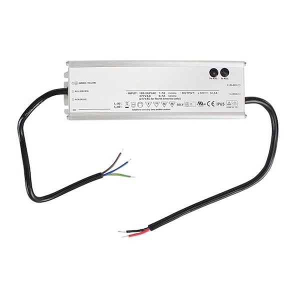 Larson Electronics 11 amp Waterproof Transformer Converts 120V 277V AC to 12 - 24V DC - LA329776