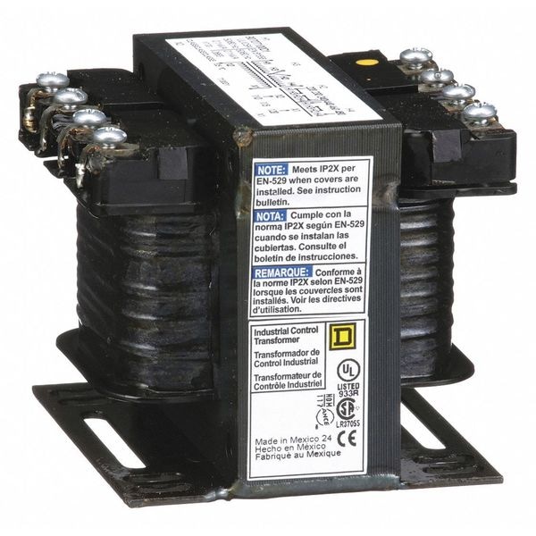 Square D Control Transformer, 100 VA, Not Rated, 55°C, 120V AC, 240/480V AC - 9070T100D1