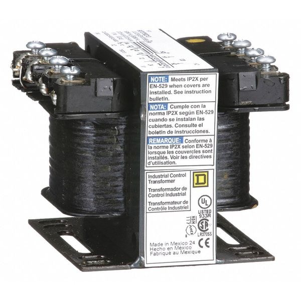 Square D Control Transformer, 50 VA, Not Rated, 55°C, 12/24V AC, 120V AC - 9070T50D13