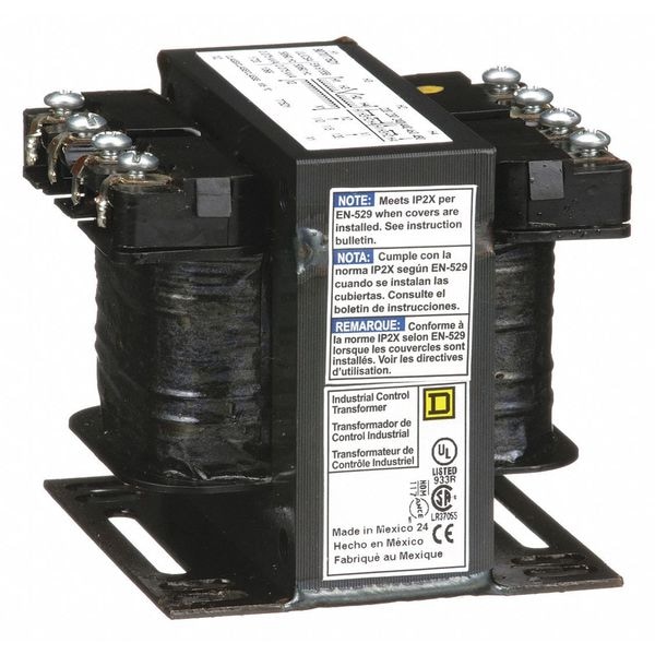 Square D Control Transformer, 75 VA, Not Rated, 55°C, 120V AC, 240/480V AC - 9070T75D1