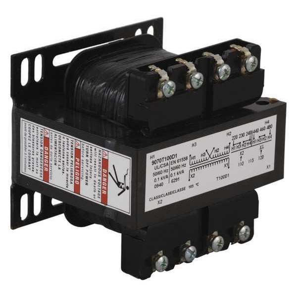 Square D Control Transformer, 100 VA, Not Rated, 55°C, 120/240V, 240/480V - 9070T100D31