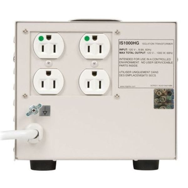 Tripp Lite Isolation Transformer, 1 kVA, Not Rated, 120V AC, 120V AC - IS1000HG