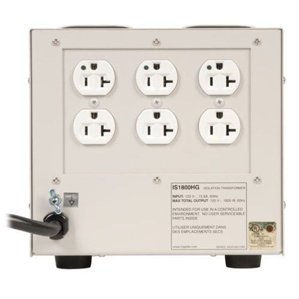Tripp Lite Isolation Transformer, 1.8 kVA, Not Rated, 120V AC, 120V AC - IS1800HG