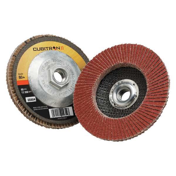 Disco de aletas Cubitron de 3M, T27, 4-1/2 pulgadas x 5/8-11, 80 - 7100032505