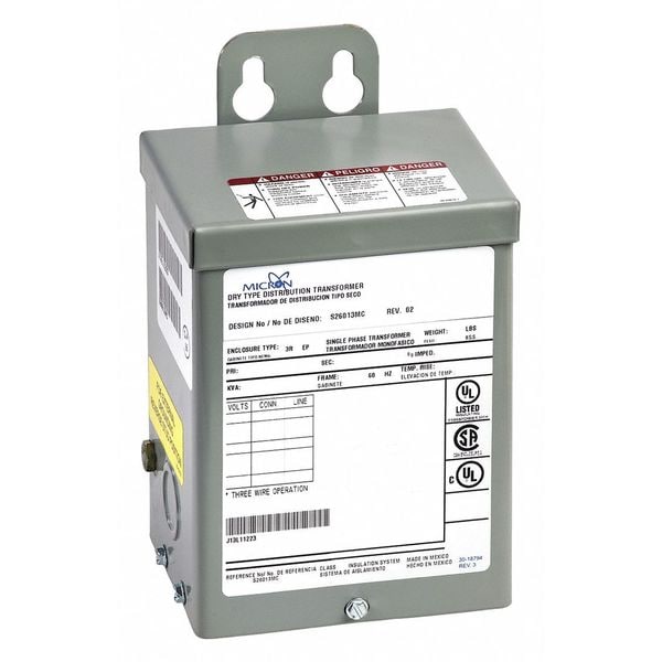 Lvgp General Purpose Transformer, 2 kVA, NEMA 3R, 115°C, 120/240V, 540/570/600V - G002K1RF8A02