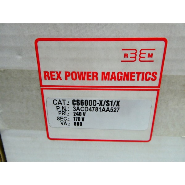 Rex 600Va 240V-Ac 170V-Ac Voltage Transformer - CS600C-X/S1/X 3ACD4781AA527
