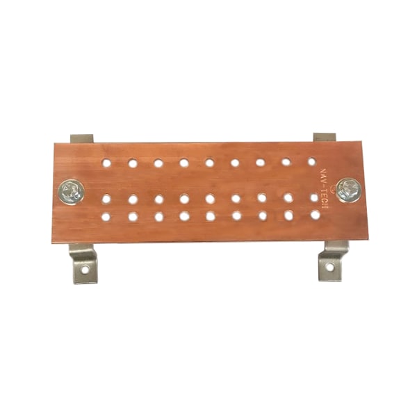 Connecticut Electric COPPER GROUND BAR WITH 4 ROWS OF 9 HOLES, 4"X12"X1/4" - WARGB4-12