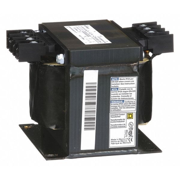 Square D Control Transformer, 500 VA, Not Rated, 115°C, 120V AC, 240/480V AC - 9070T500D1