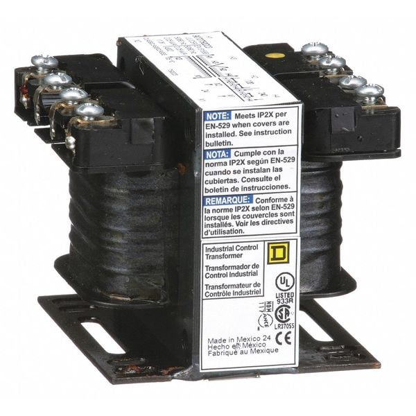 Square D Control Transformer, 50 VA, Not Rated, 55°C, 24V AC, 120/240V AC - 9070T50D23